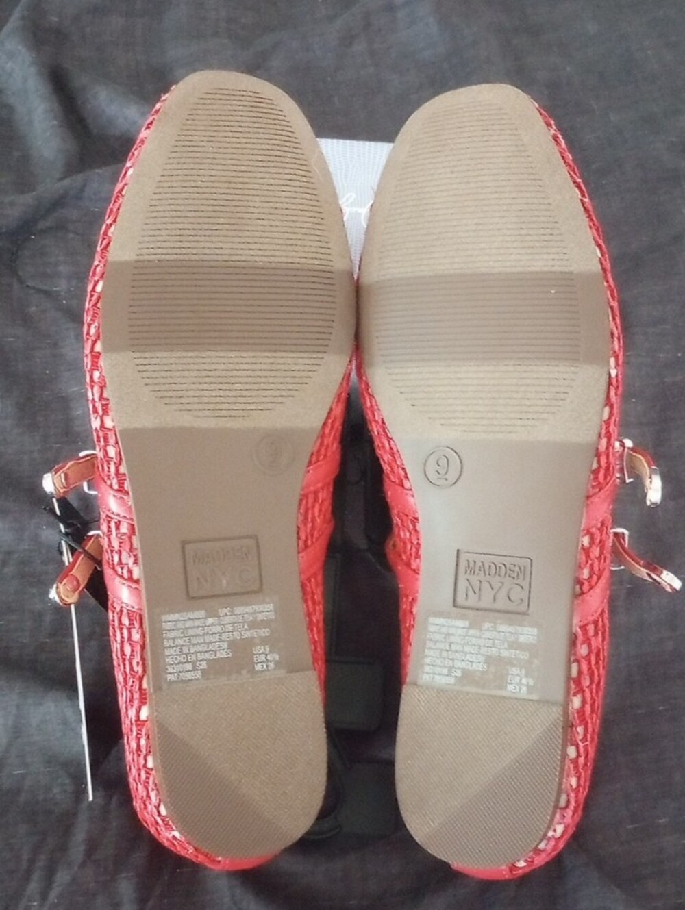 NWT Madison NYC Red Woven Mary Jane Ballet Flats, Size 9 - Picture 5 of 5